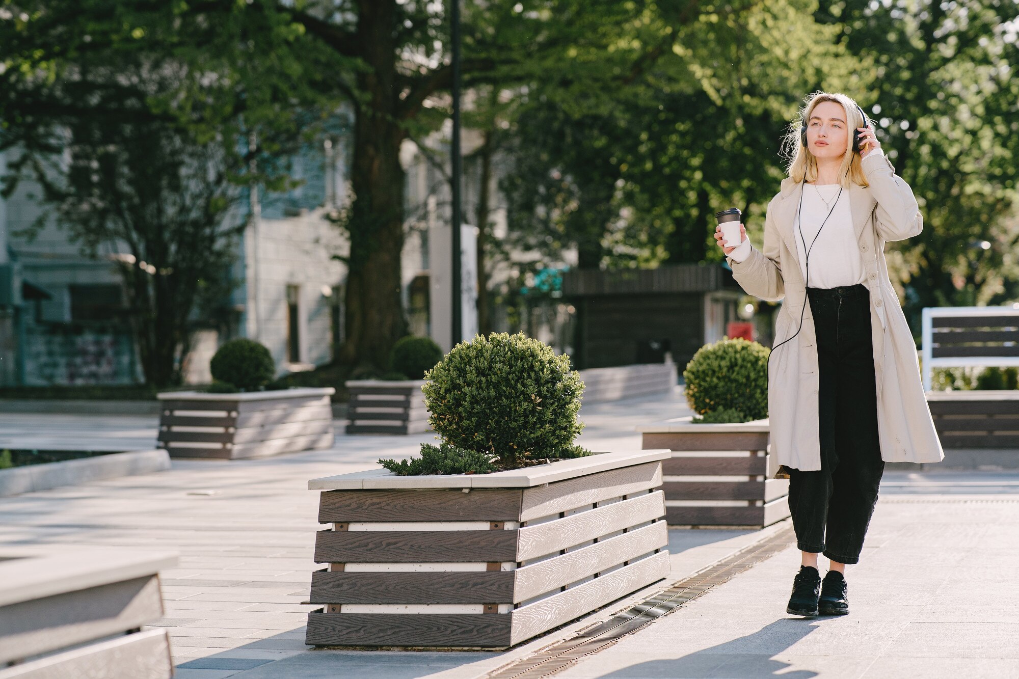 Urban park walking path